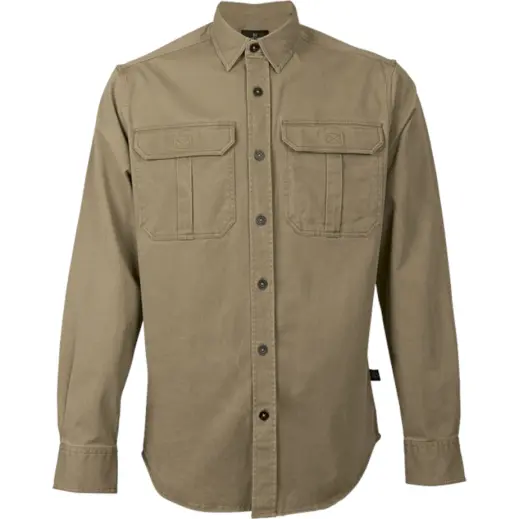 Heritage Double Pocket Shacket Khaki Front